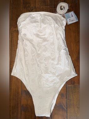 Target Women's White Eyelet One-Piece Swimsuit